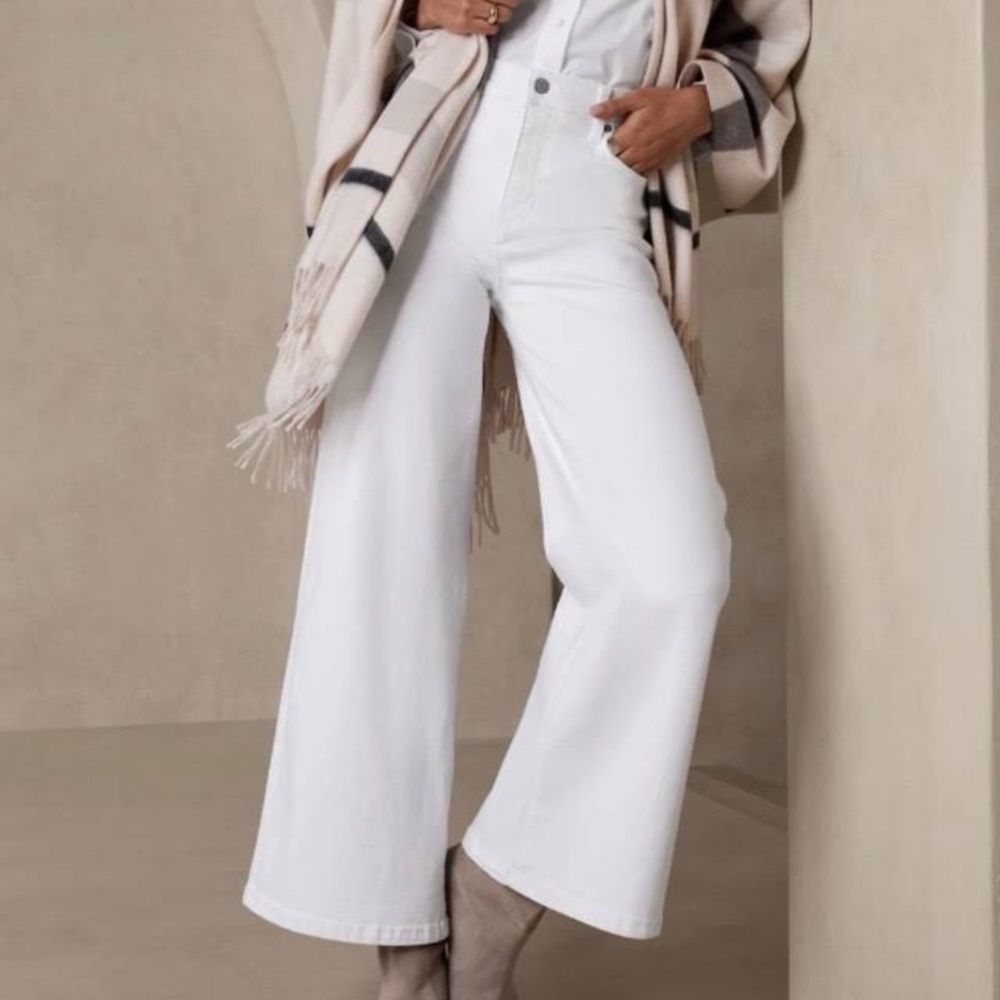 NWT Banana Republic White Wide-Leg Jean size 31